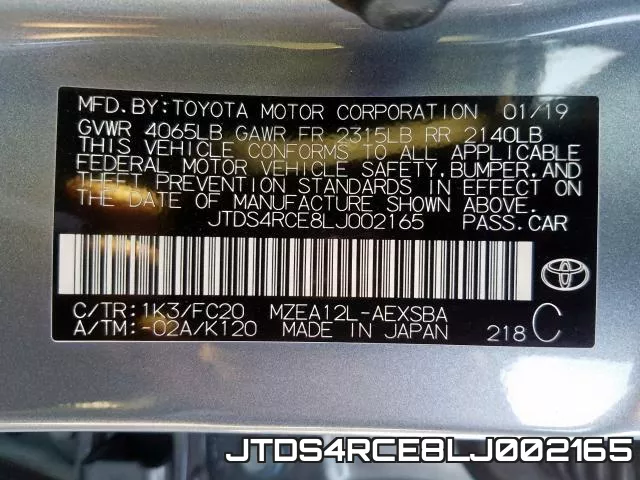 JTDS4RCE8LJ002165 фото 2