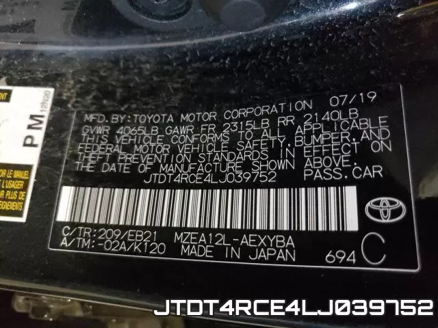 JTDT4RCE4LJ039752 фото 2