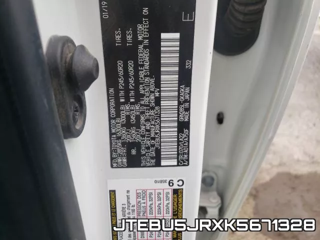 JTEBU5JRXK5671328 фото 2