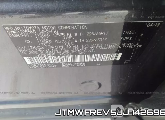 JTMWFREV5JJ742696 фото 10