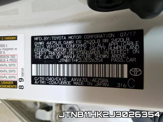 JTNB11HK2J3026354 фото 2