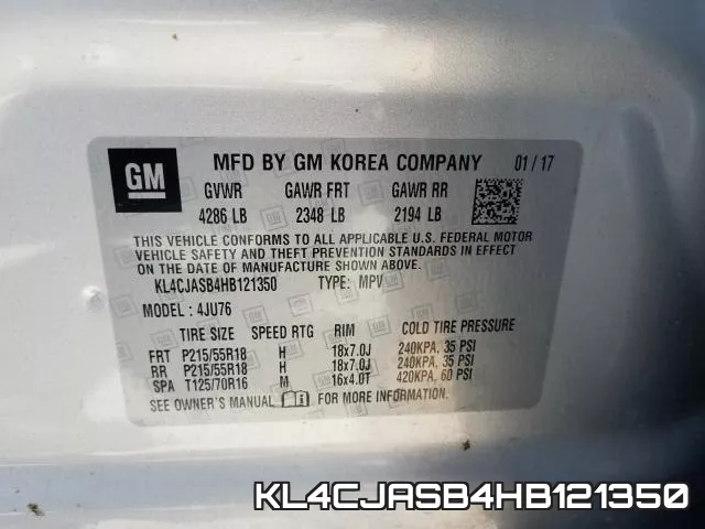 KL4CJASB4HB121350 фото 2