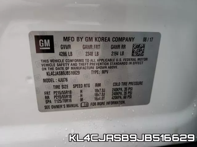 KL4CJASB9JB516629 фото 2