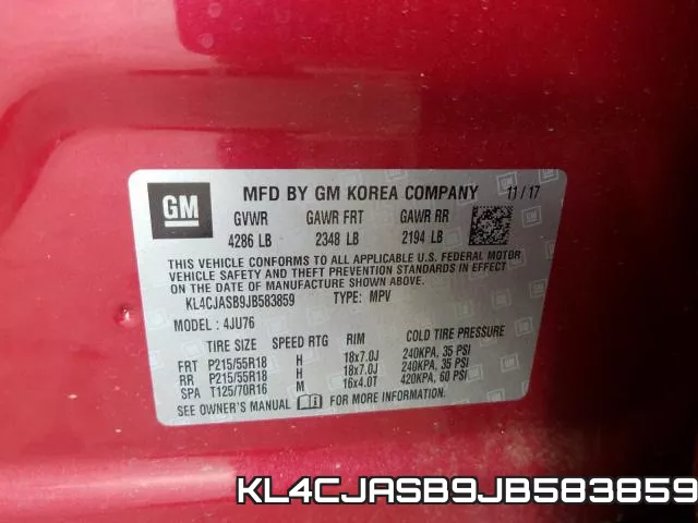 KL4CJASB9JB583859 фото 2