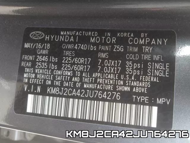 KM8J2CA42JU764276 фото 2