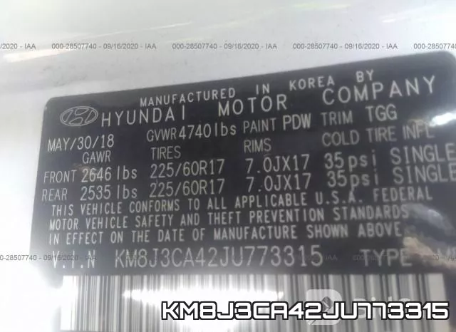KM8J3CA42JU773315 фото 10