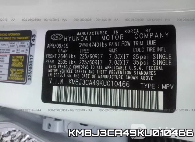 KM8J3CA49KU010466 фото 10