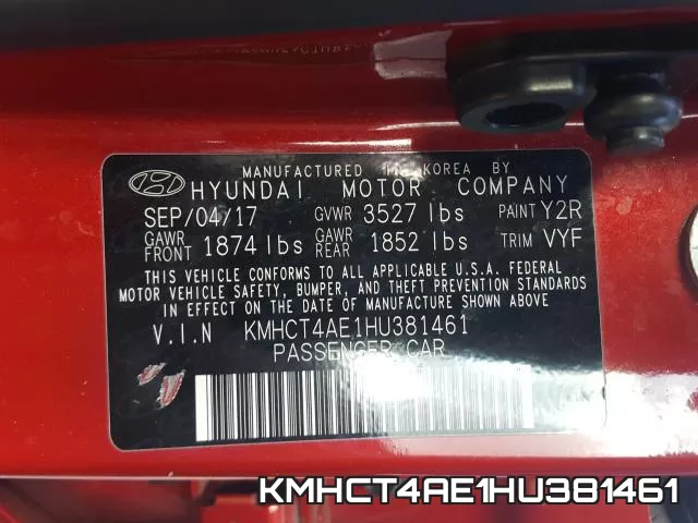 KMHCT4AE1HU381461 фото 2