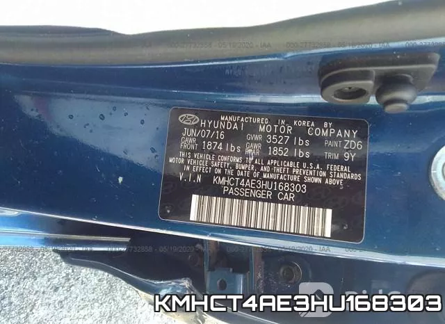 KMHCT4AE3HU168303 фото 10