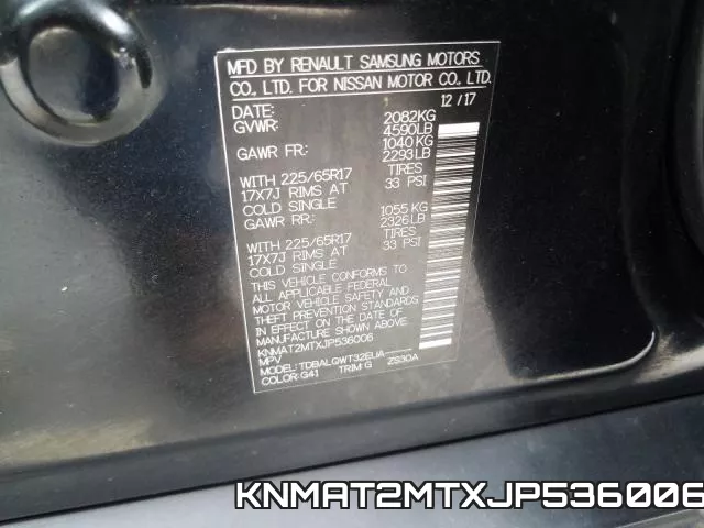 KNMAT2MTXJP536006 фото 2