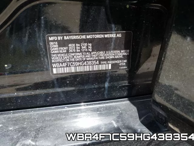 WBA4F7C59HG438354 фото 2