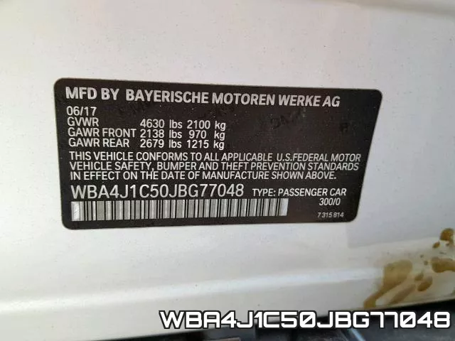 WBA4J1C50JBG77048 фото 2