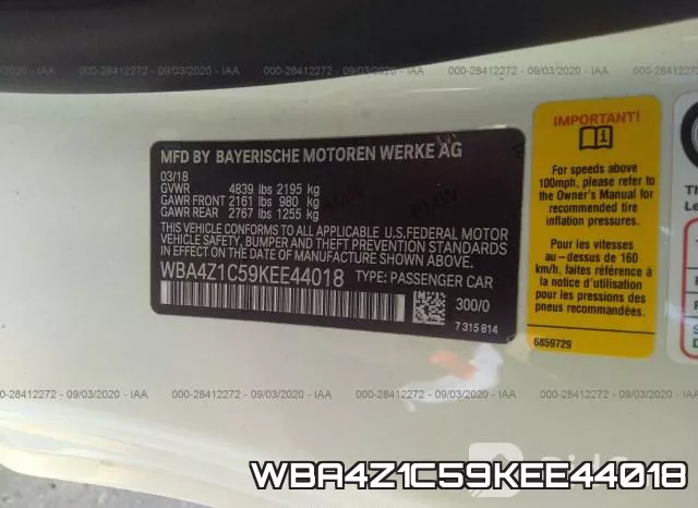 WBA4Z1C59KEE44018 фото 10