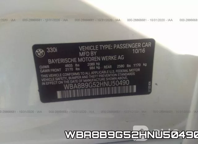 WBA8B9G52HNU50490 фото 10
