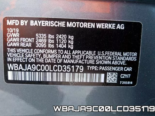 WBAJA9C00LCD35179 фото 2