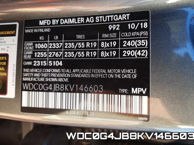 WDC0G4JB8KV146603 фото 2