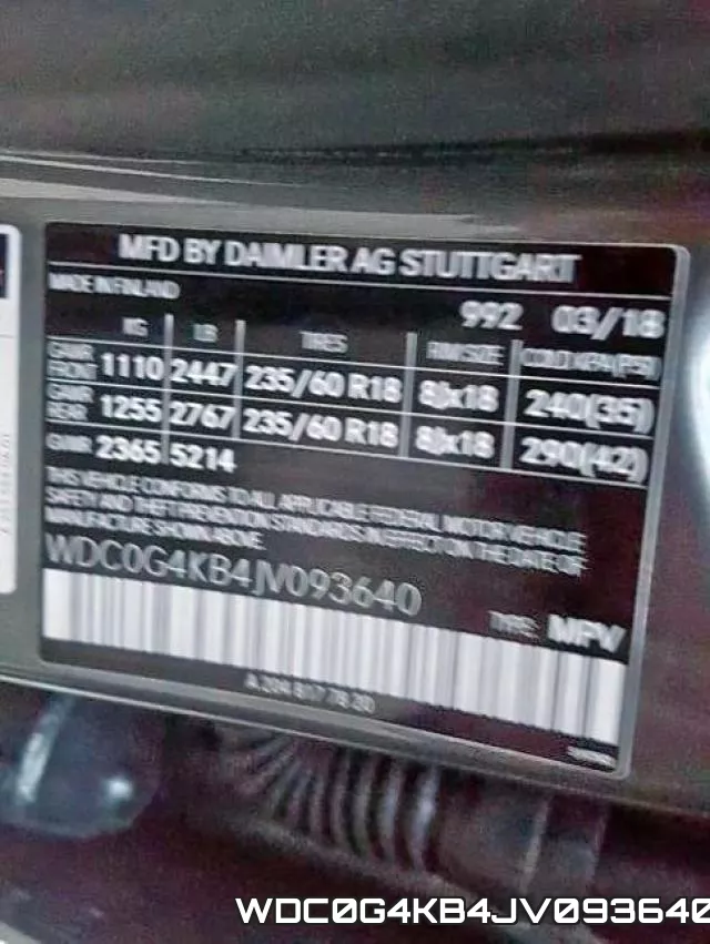 WDC0G4KB4JV093640 фото 2