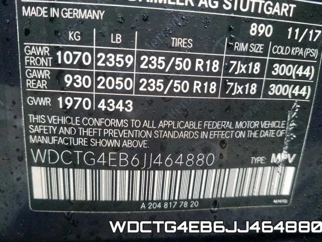 WDCTG4EB6JJ464880 фото 2
