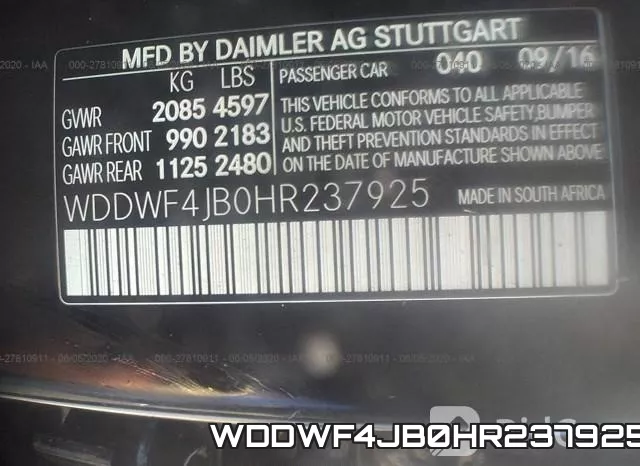 WDDWF4JB0HR237925 фото 10