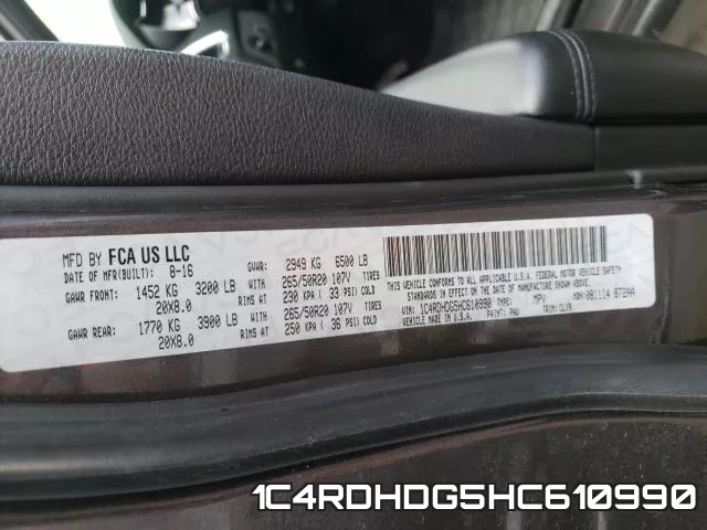 1C4RDHDG5HC610990 фото 2