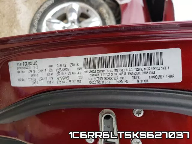 1C6RR6LT5KS627037 фото 2