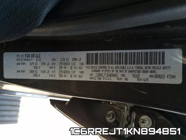 1C6RREJT1KN894851 фото 2