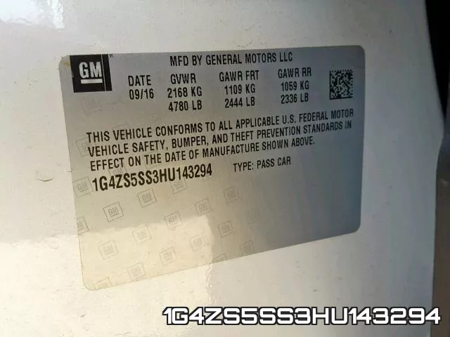 1G4ZS5SS3HU143294 фото 2
