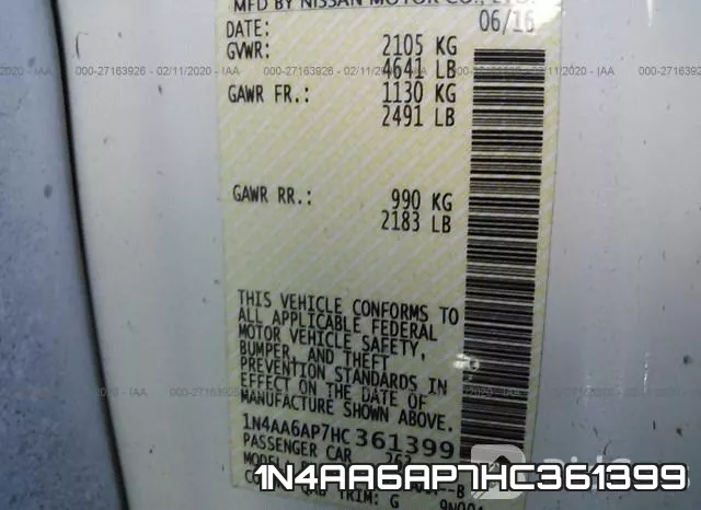 1N4AA6AP7HC361399 фото 9