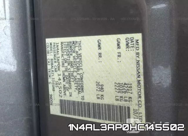 1N4AL3AP0HC145502 фото 9