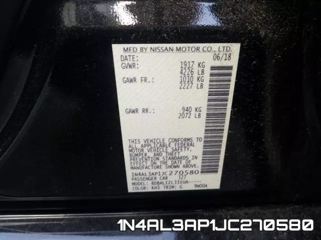 1N4AL3AP1JC270580 фото 2