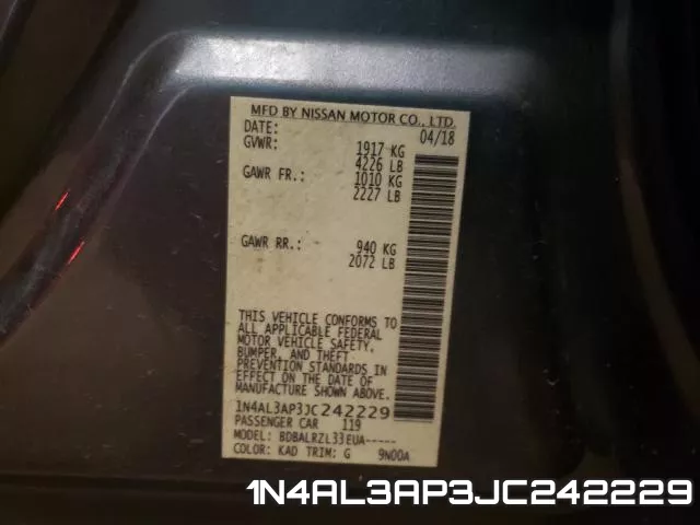 1N4AL3AP3JC242229 фото 2