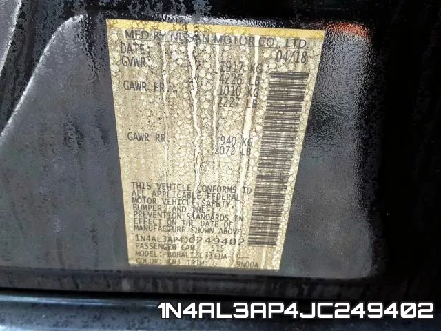 1N4AL3AP4JC249402 фото 2