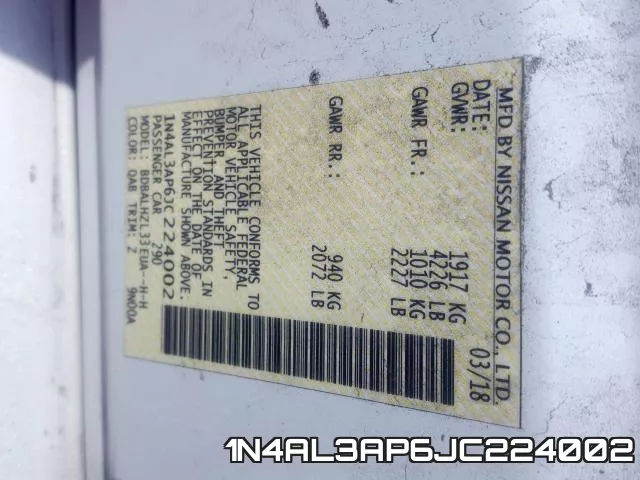 1N4AL3AP6JC224002 фото 2