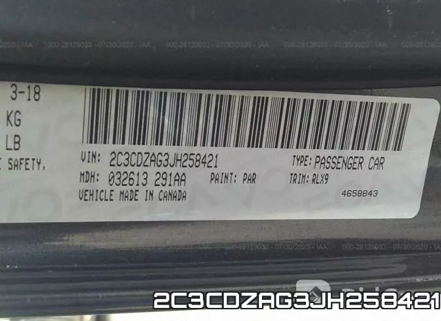 2C3CDZAG3JH258421 фото 10