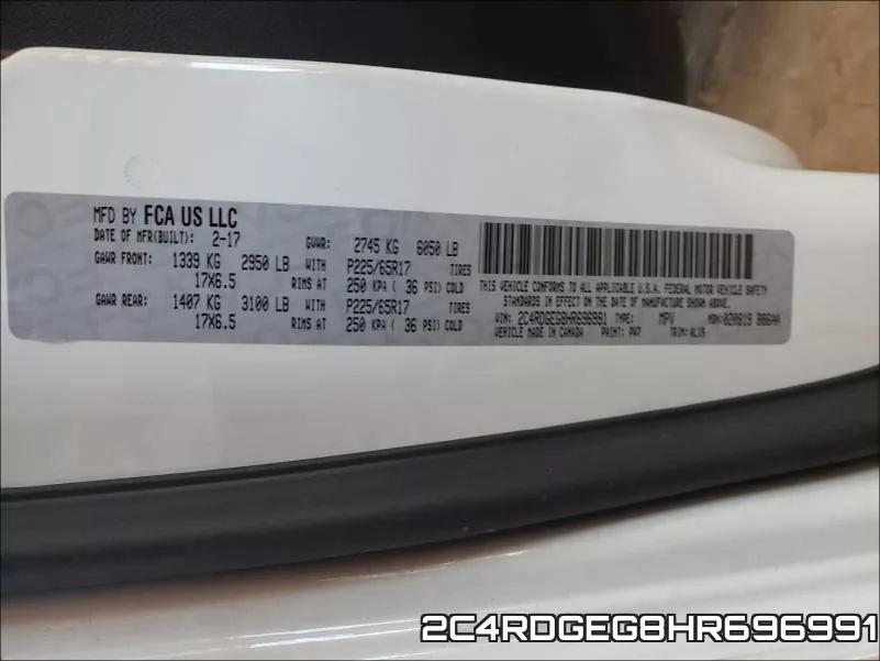 2C4RDGEG8HR696991 фото 2