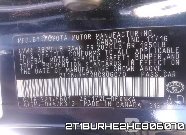 2T1BURHE2HC806070 фото 10