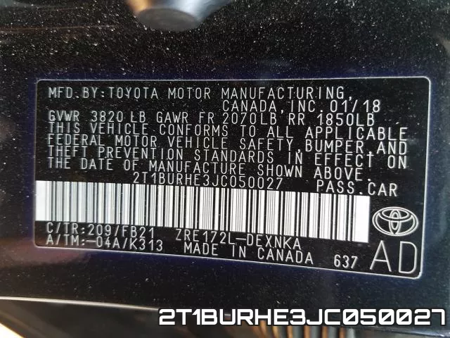 2T1BURHE3JC050027 фото 2