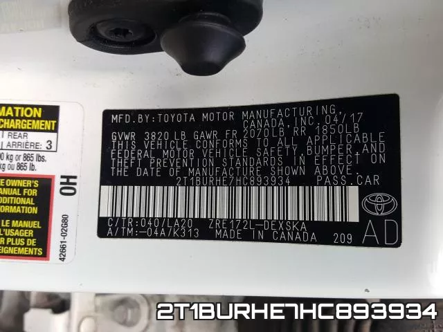 2T1BURHE7HC893934 фото 2