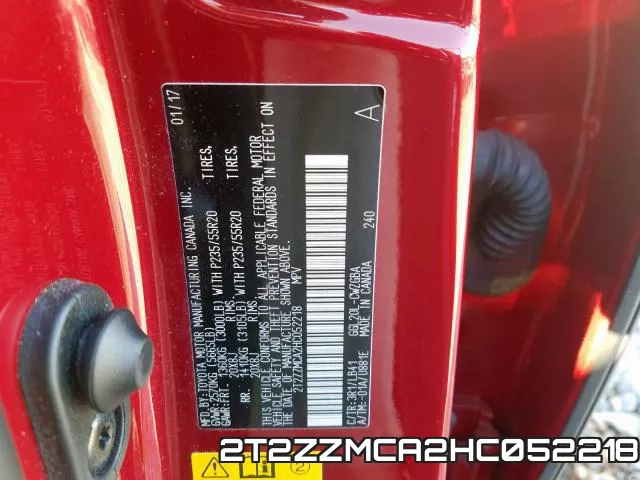 2T2ZZMCA2HC052218 фото 2