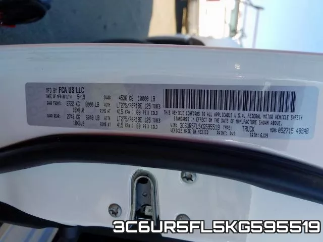 3C6UR5FL5KG595519 фото 2