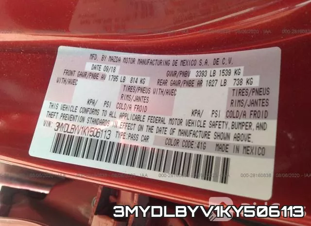 3MYDLBYV1KY506113 фото 10