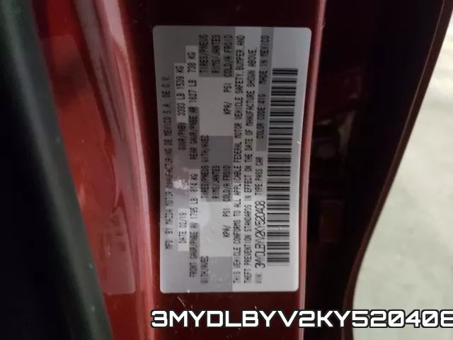3MYDLBYV2KY520408 фото 2
