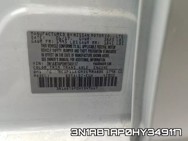 3N1AB7AP0HY349117 фото 2