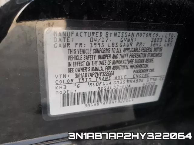3N1AB7AP2HY322064 фото 2