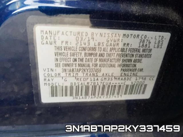 3N1AB7AP2KY337459 фото 2
