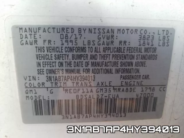 3N1AB7AP4HY394013 фото 2