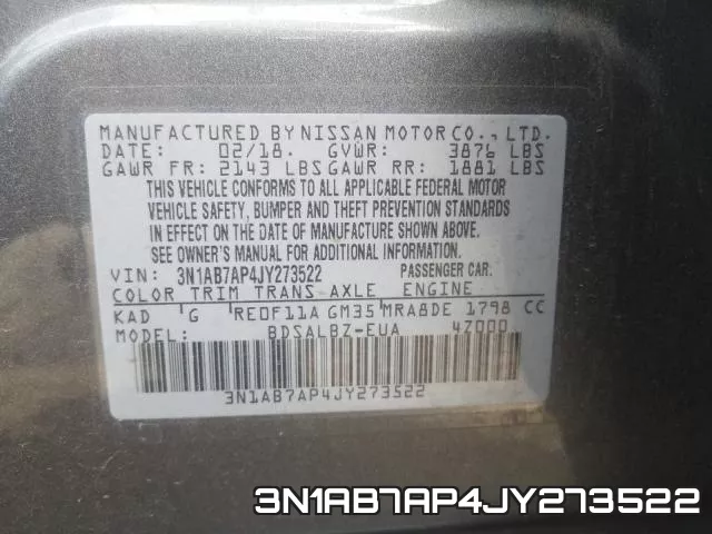 3N1AB7AP4JY273522 фото 2
