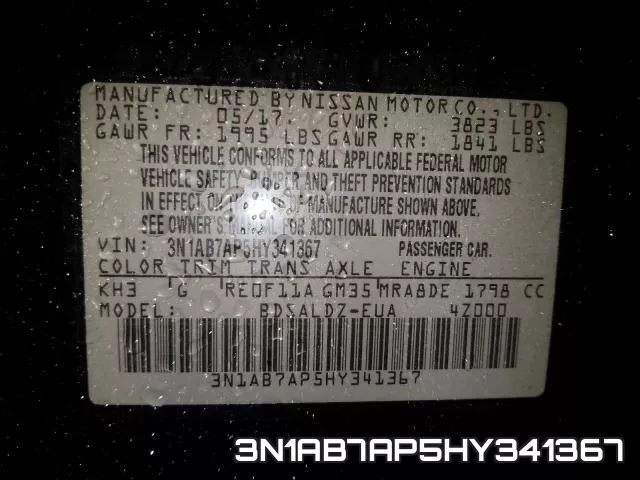 3N1AB7AP5HY341367 фото 2
