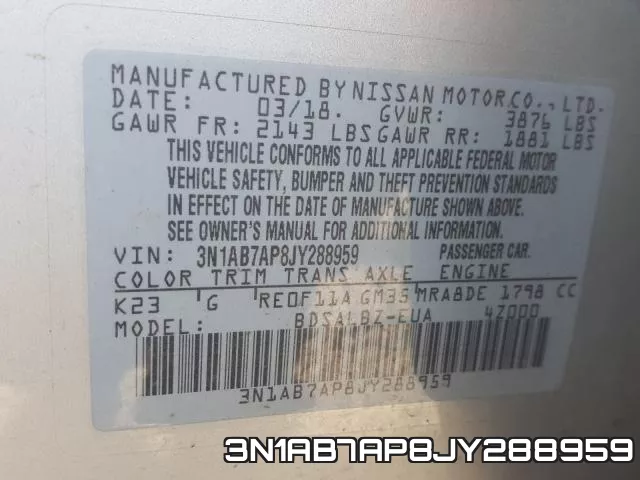 3N1AB7AP8JY288959 фото 2