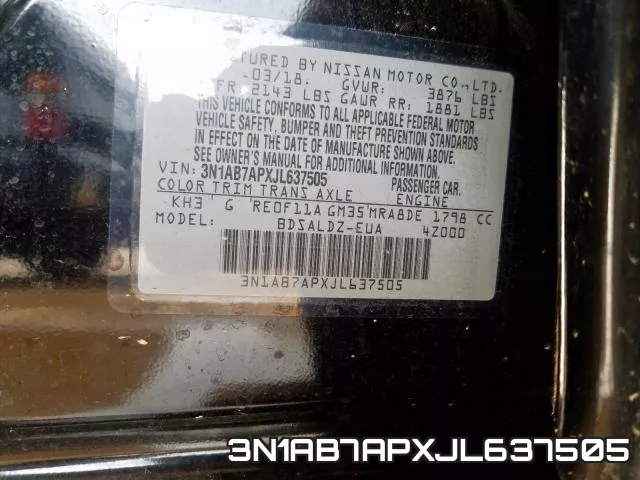 3N1AB7APXJL637505 фото 2